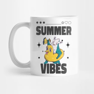 Summer Vibes Shark Using A Life Buoy Mug